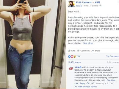 Quần chật không thể kéo nổi khóa, cô gái viết tâm thư chất vấn H&M gây sốt