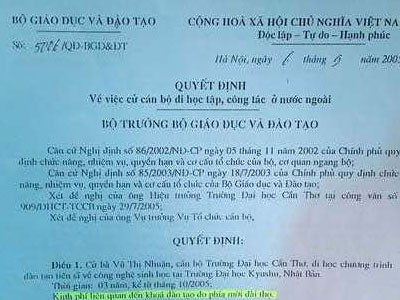 Đại học Cần Thơ kiện tiến sĩ, đòi bồi thường 600 triệu chi phí đào tạo