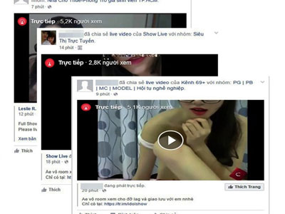 Trục lợi từ video khoe thân qua Facebook Live ở Việt Nam