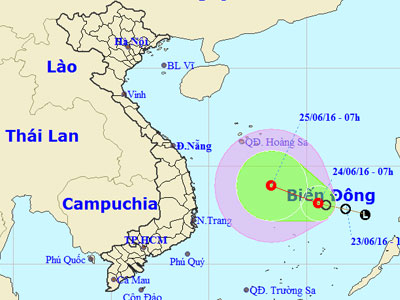Áp thấp nhiệt đới trên biển Đông đang mạnh lên