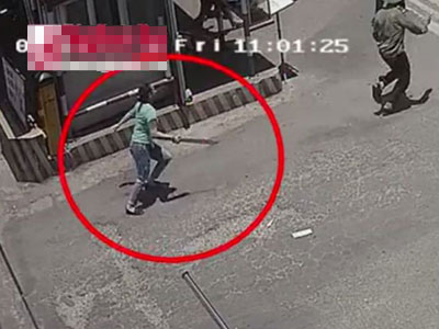 Nữ côn đồ vác mã tấu truy sát nhân viên Bến xe Vinh như phim hành động