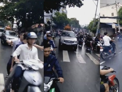 Hàng chục thanh niên đầu trần, nẹt pô gây náo loạn đám tang trên phố