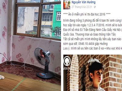 Hai chàng trai 9X mời sĩ tử ăn ở miễn phí mùa thi