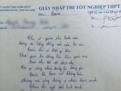 Màn "phóng bút thành thơ" của sĩ tử này khiến ai đọc được cũng đều bật cười!