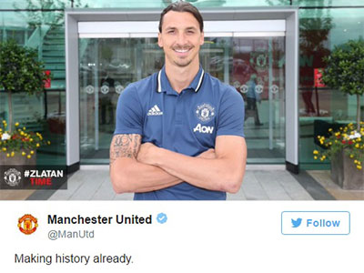 Vừa tới MU, Ibrahimovic đã lập kỷ lục