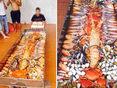 Nồi lẩu hải sản dài 2 mét - Khủng chưa từng thấy ở Việt Nam