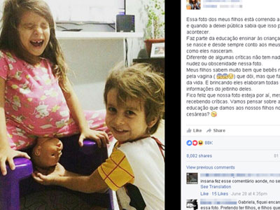 Mẹ Brazil thẳng thắn dạy con biết em bé sinh ra từ đâu