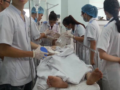 Hải Phòng: Nổ hầm tàu, 6 công nhân bị bỏng nghiêm trọng vùng mặt