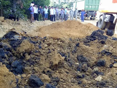 Kết quả ban đầu chất thải Formosa chôn ở trang trại sếp môi trường