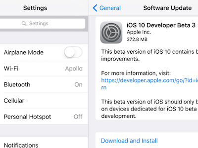 Đã có iOS 10 Beta 3, tuỳ chọn iMessage mới