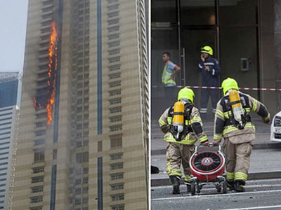 Tòa chung cư 75 tầng ở Dubai bốc cháy ngùn ngụt