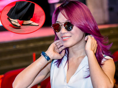 Mỹ Tâm quăng giày cao gót, mang dép lê tổng duyệt liveshow