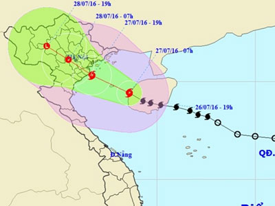 Bão Mirinae mạnh cấp 9, hướng vào Hải Phòng-Thanh Hóa
