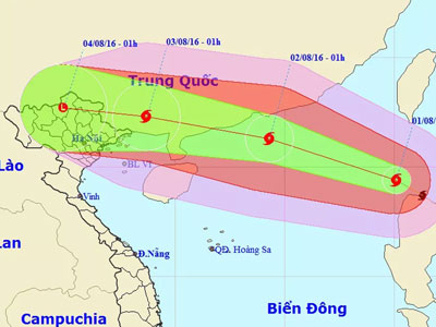 Bão Nida vào Biển Đông, Bắc Bộ sắp mưa to