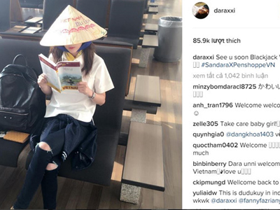 Dara (2NE1) khoe ảnh chuẩn bị đến Việt Nam