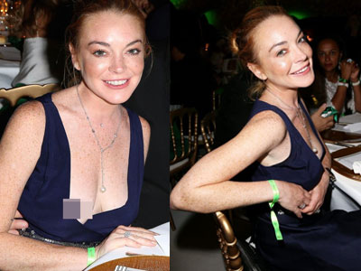 Lindsay Lohan mặc hớ hênh khi đi tiệc