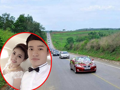 Sự thật màn rước dâu bằng 40 xế hộp của cặp đôi ở Nghệ An