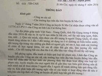 Công an Lào Cai thu hồi toàn bộ văn bản “cảnh báo bắt cóc lấy nội tạng”