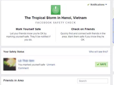 Sau bão số 3, chức năng đánh dấu an toàn của Facebook lần đầu tiên được mở tại Việt Nam