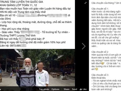 Con gái GS. Văn Như Cương bức xúc vì hình ảnh bố mình bị lợi dụng quảng cáo cho trung tâm gia sư