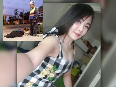 Hình ảnh phản cảm của "hot girl" Thái từng mặc đồ cử nhân quỳ lạy mẹ là công nhân vệ sinh