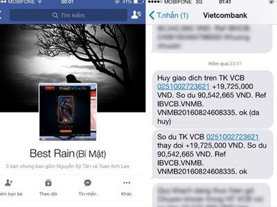 Khách hàng Vietcombank mất 40 triệu đồng vì Mobile Banking