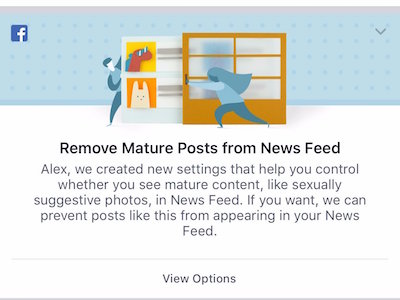 Lần đầu tiên trong lịch sử, Facebook cho ẩn nội dung “người lớn” khỏi News Feed