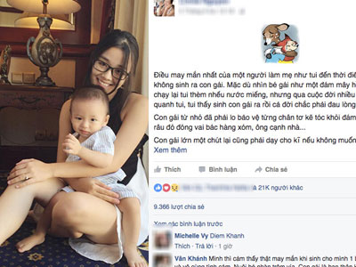Bà mẹ "may mắn vì không sinh con gái" khiến hàng nghìn chị em chạnh lòng