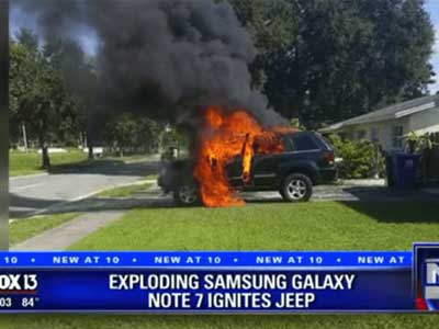 Galaxy Note 7 gây ra vụ cháy ô tô
