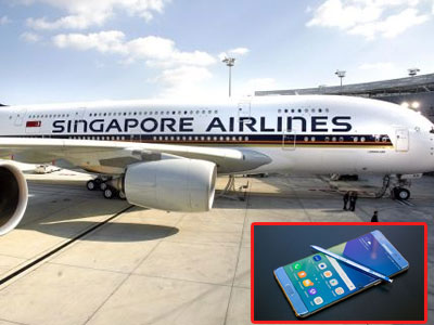 Singapore Airlines cấm hành khách sử dụng Samsung Galaxy Note7 trên máy bay