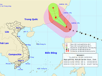 Siêu bão Meranti mạnh ngang Haiyan đã vào Biển Đông