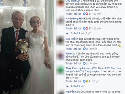 Tình yêu vĩnh cửu của cụ ông và cụ bà trong bức ảnh "cưới lại" gây xôn xao