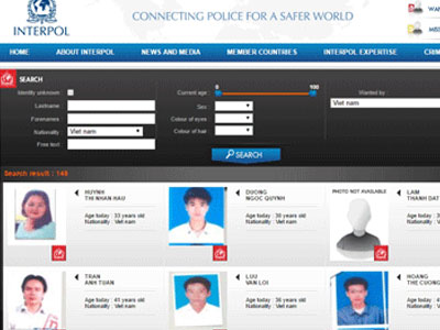Chưa có tên Trịnh Xuân Thanh trên trang web truy nã của Interpol