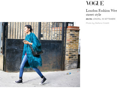 Hoàng Thùy lại được lên street style Tuần lễ thời trang London của trang Vogue Ý