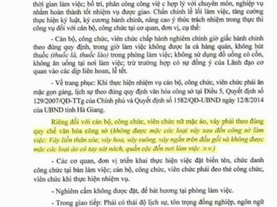 Hà Giang: 1 huyện cấm công chức mặc váy ngắn đến công sở