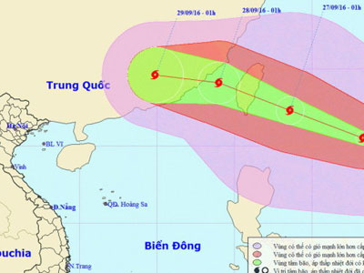 Bão MEGI giật cấp 14 tiến gần Biển Đông