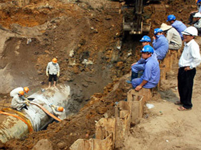 Đường ống nước sông Đà gặp sự cố: Lãnh đạo Vinaconex phủ nhận