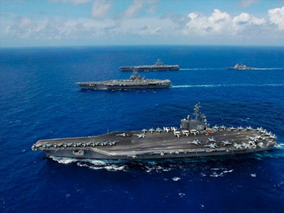 Mỹ đưa tàu sân bay USS Ronald Reagan tập trận với Hàn Quốc trên biển Hoàng Hải