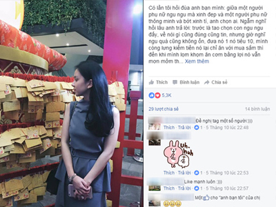 Status "bóc mẽ" đàn ông Việt: 1 cô xinh nhưng ngu và 1 cô thông minh nhưng xấu, các anh chọn cô nào?