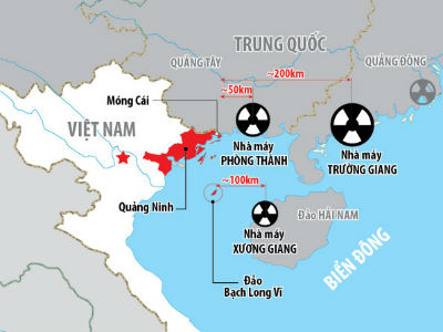 Ứng phó 3 nhà máy điện hạt nhân Trung Quốc sát biên giới