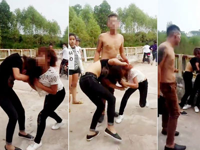Clip: Nữ 9X hẹn đánh nhau, giật tung áo vì mâu thuẫn trên mạng