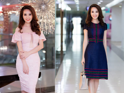 Thụy Vân khoe dáng cùng váy khoét ngực