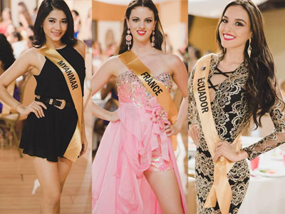 Thí sinh Hoa hậu Hòa bình thế giới 2016 lộng lẫy trong tiệc gặp mặt