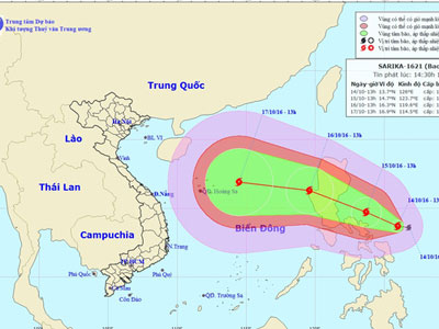 Xuất hiện cơn bão mạnh gần Biển Đông