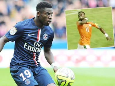 Aurier bị FIFA điều tra vì pha ăn mừng… “cứa cổ”