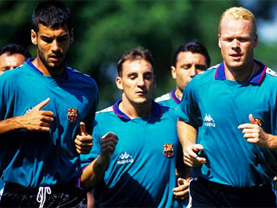 Guardiola từng là cầu thủ mang nước cho Koeman