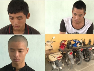 Bắt 3 đối tượng 9x trộm 11 xe máy để mua ma túy