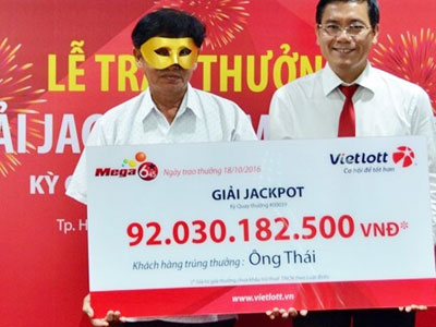 Doanh thu Vietlot tăng 67% sau khi trao thưởng 92 tỷ đồng