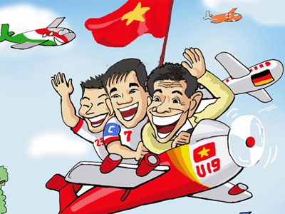 Biếm họa Thái Lan vùng vẫy ao làng, VN vẫy chào đi World Cup