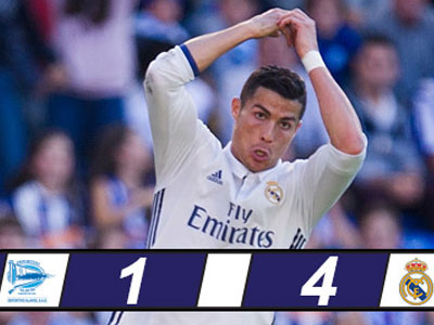Ronaldo lập hat-trick, Real thắng may Alaves